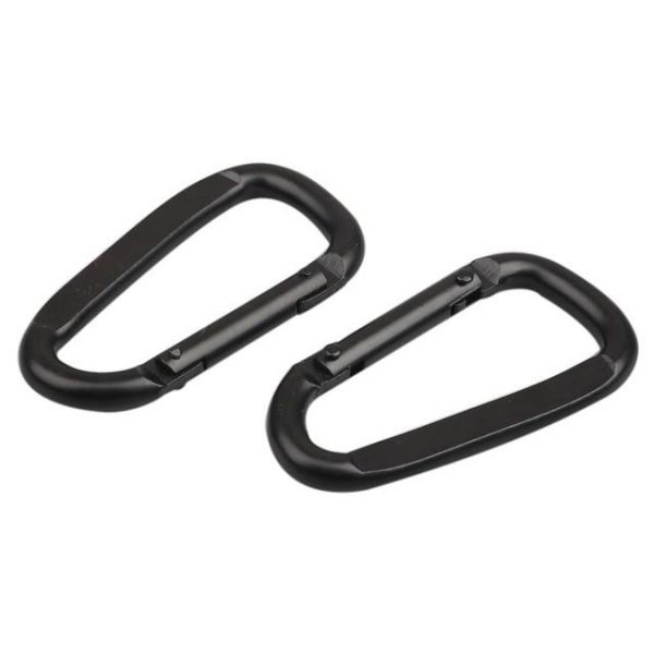 Mousqueton à boucle en métal noir (2 pièces) – Image 3