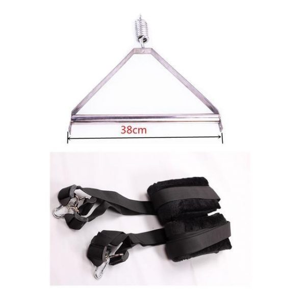 Balançoire sexuelle en métal et nylon rouge/noir avec triangle en acier (Kit) – Image 3