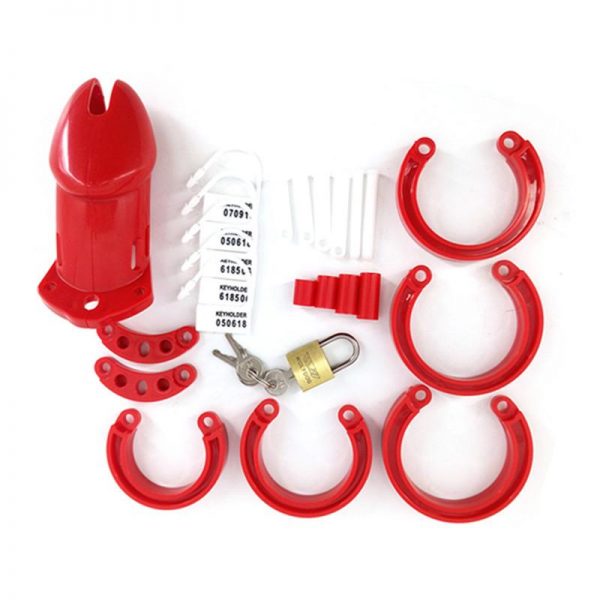 Cage de Chasteté Plastique GB 6000 Rouge – Image 4