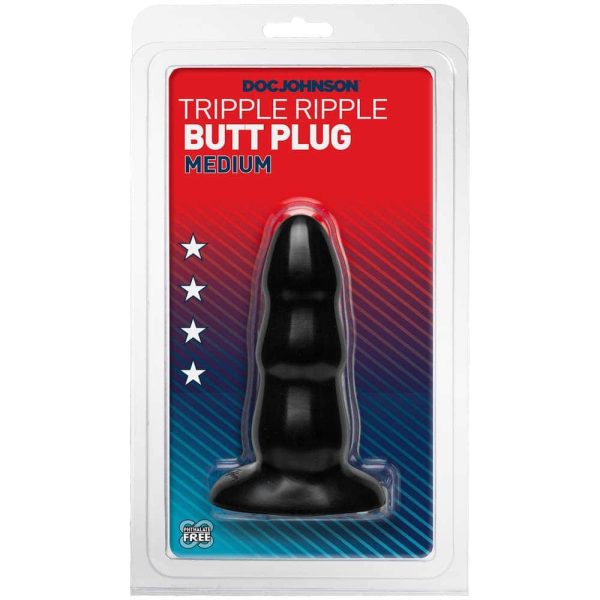 Butt Plug Triple 11 x 4.5 cm Noir – Image 2