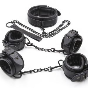 Kit Collier Laisse + Menottes Noir