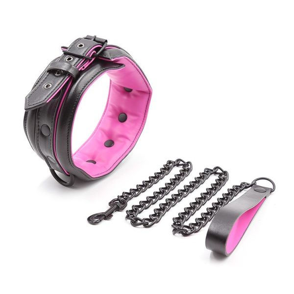 Kit SM Menottes et Collier noir et rose – Image 2