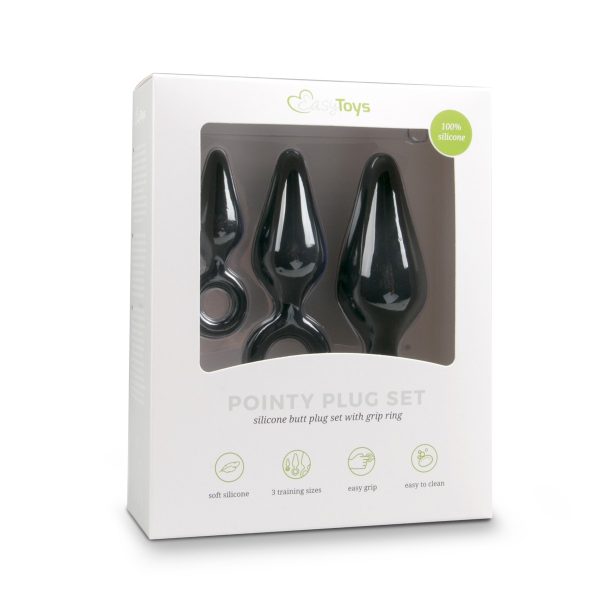 Lot de 3 plugs Pointy 10 x 4.5 cm Noir – Image 2