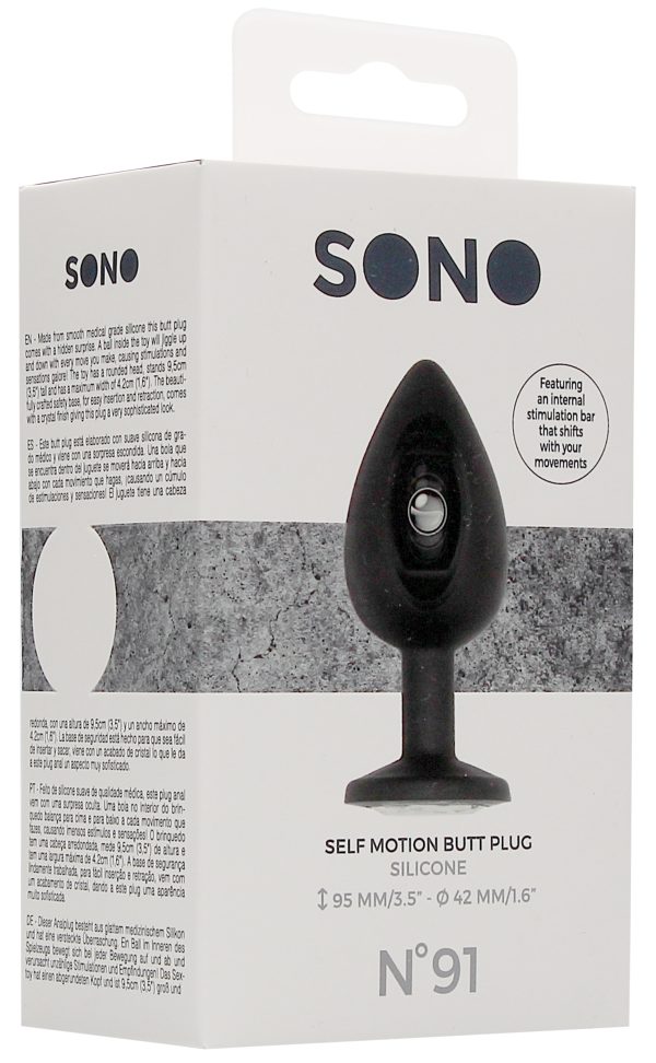 Plug anal silicone SELF MOTION 8 x 4 cm noir – Image 2
