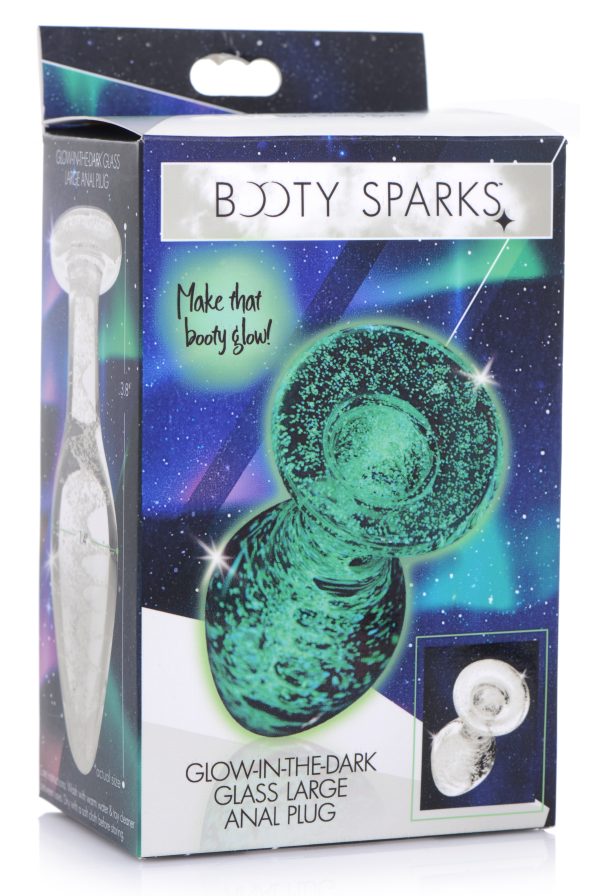 Plug phosphorescent en verre Glow L 9.5 x 4cm – Image 2