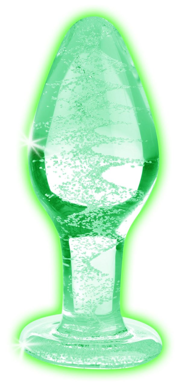 Plug phosphorescent en verre Glow L 9.5 x 4cm