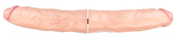Double gode Deepr Goliath - 2 x 32.5 cm - Largeur de 7.5 à 8.8 cm - Flesh