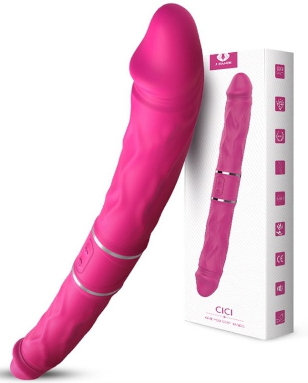 Double Gode Vibrant Pyrios Rose 35 x 3.5cm – Image 2