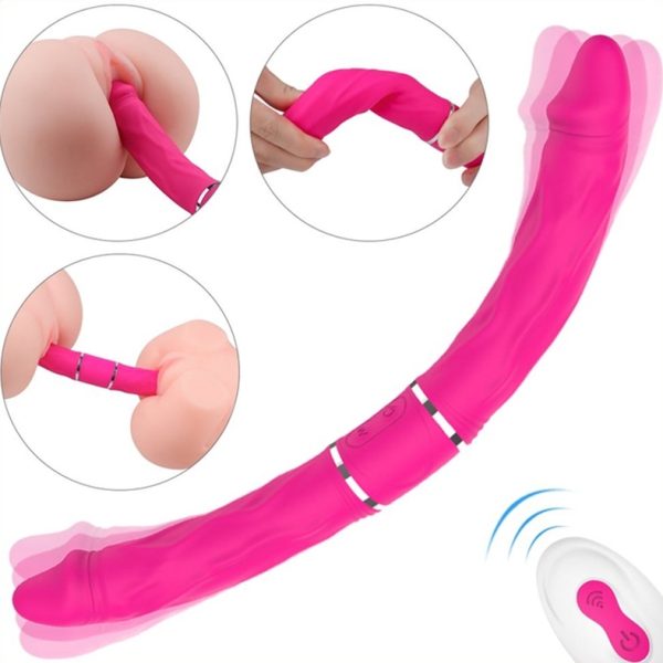 Double Gode Vibrant Pyrios Rose 35 x 3.5cm – Image 8