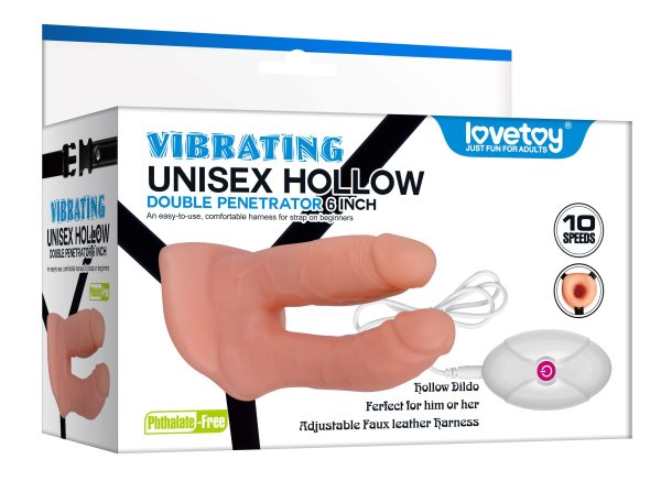 Gode ceinture Vibrant Hollow Double 13 x 4cm – Image 2