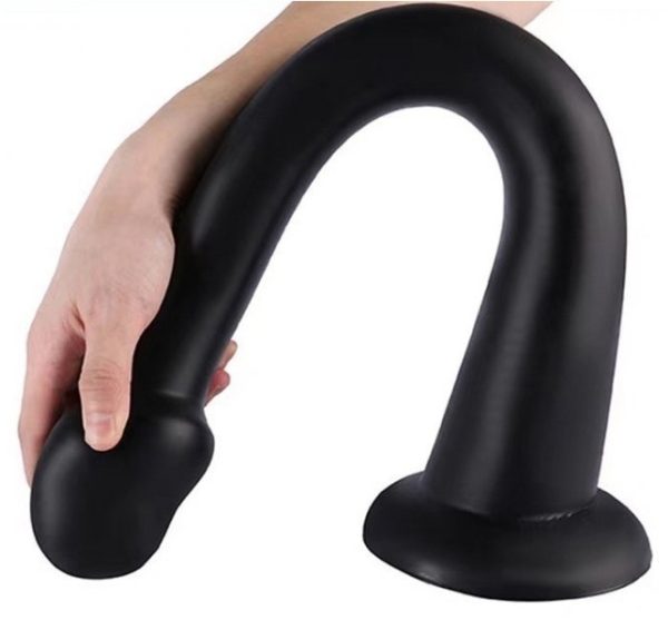 Gode long Whale Dildo XXL 55 x 7.5cm - Pointe 6.3cm Noir – Image 2