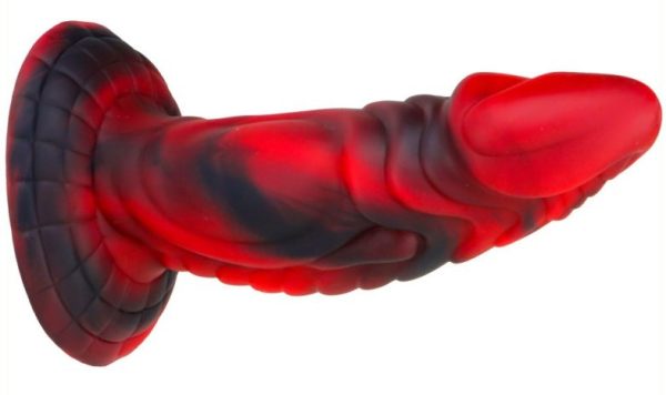 Gode monster Squax 18 x 5.5cm Noir-Rouge – Image 4