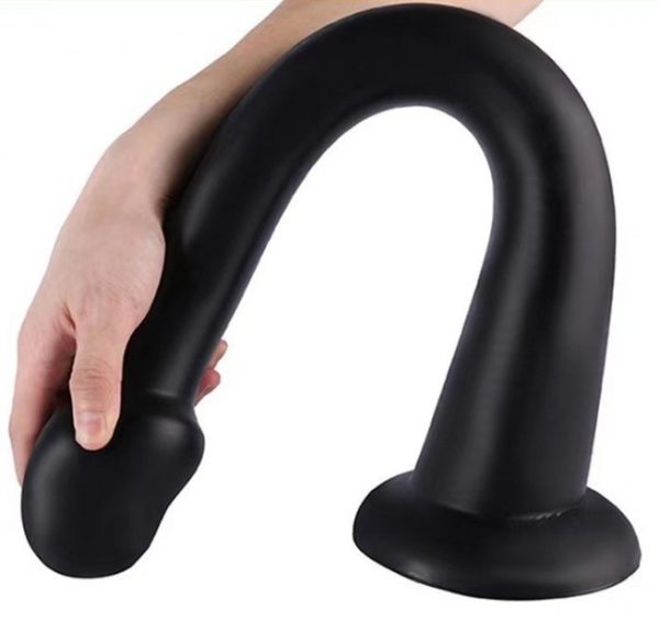 Gode Whale Dildo S 38 x 3.8cm - Pointe 3.5cm Noir – Image 2