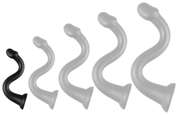 Gode Whale Dildo S 38 x 3.8cm - Pointe 3.5cm Noir – Image 3