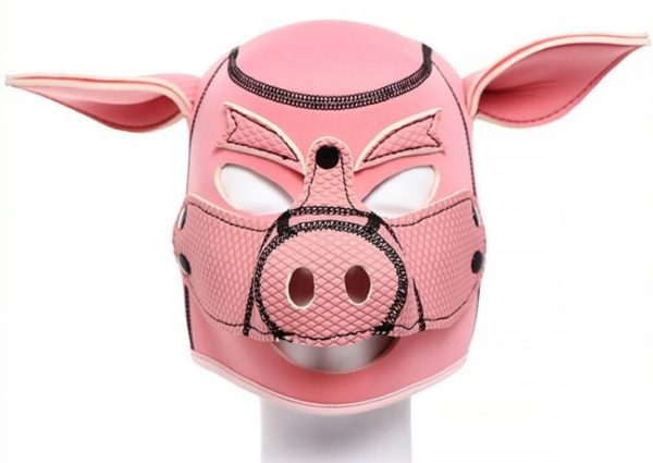 Cagoule Tête de cochon Pig Hood Rose – Image 2