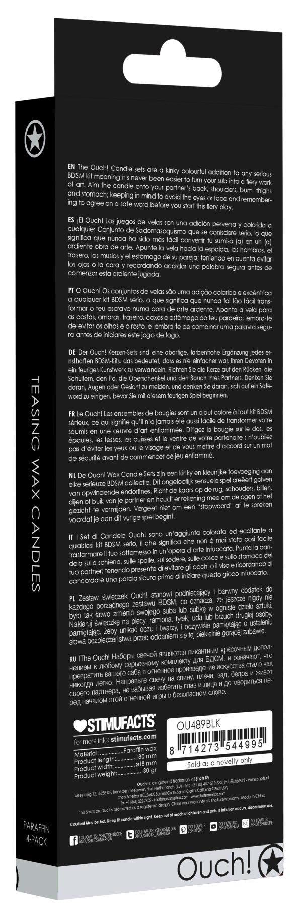 Lot de 4 bougies SM Teasing Wax Noire – Image 5