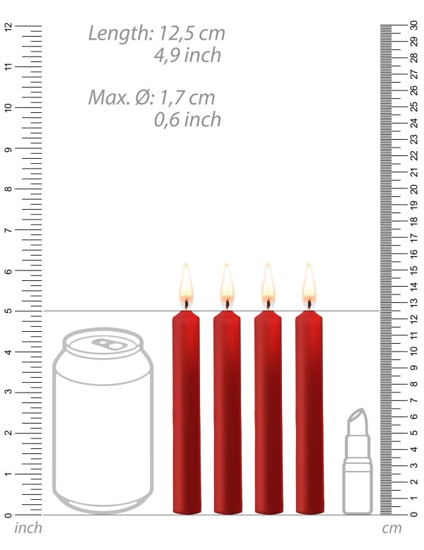 Lot de 4 Mini bougies SM Wax Rouge – Image 5