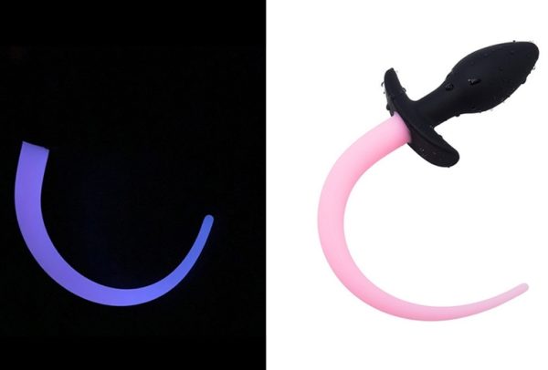 Plug Queue de chien phosphorescent Luminous Puppy 8 x 3.2cm Rose fluo – Image 2
