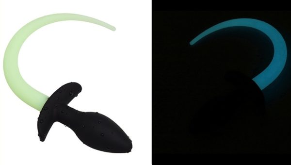 Plug Queue de chien phosphorescente Luminous Puppy 8 x 3.2cm Vert Fluo – Image 2