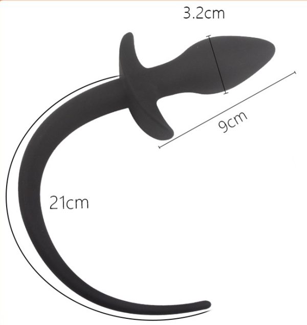 Plug Queue de chien silicone 7.5 x 3.1cm Noir – Image 5