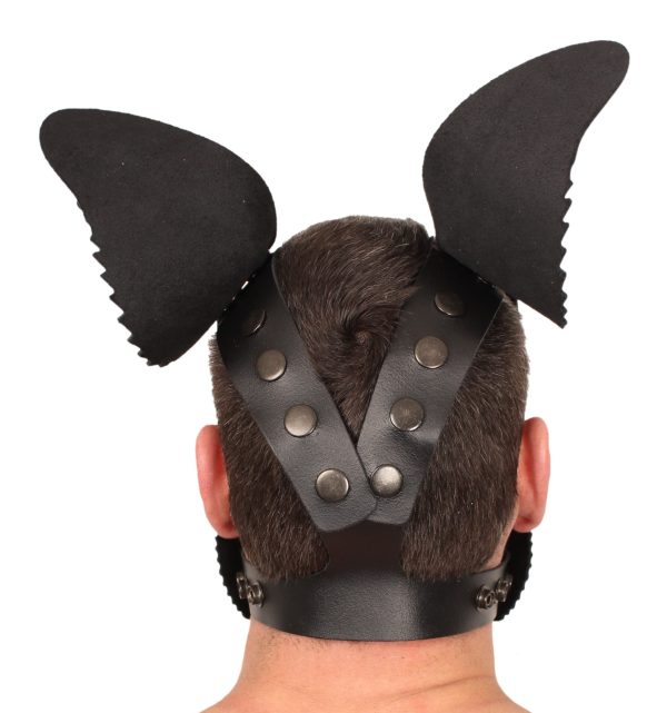 PUPPY MASQUE EN CUIR NOIR + SET LANGUE ET OREILLES NOIR – Image 5