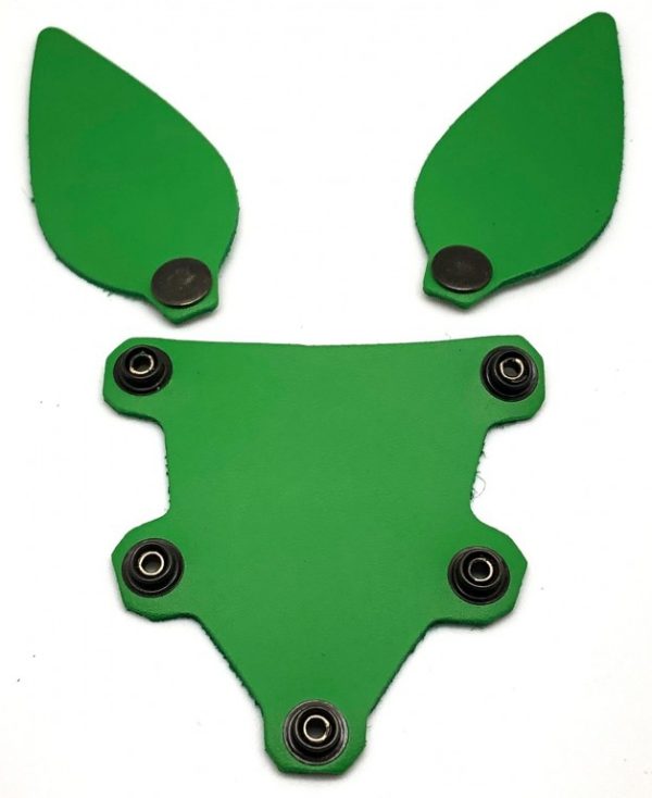 PUPPY SET OREILLES ET LANGUE EN CUIR VERT