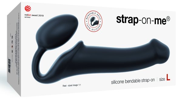 Gode + Plug STRAP-ON-ME Bendable L 16 x 3.7 cm Noir – Image 2