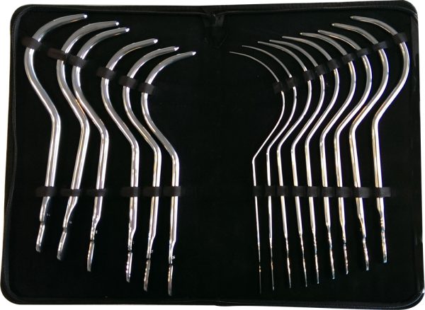 Kit 15 Tiges courbées pour Urètre Guyon Curves 25cm - Diamètre de 2.5 à 12mm
