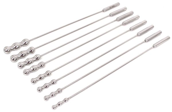 Lot de 8 tiges d'urètre Dilator Beads 28cm - Diamètre de 7 à 14mm