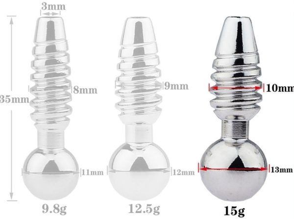 Plug pénis percé Screw L 2.5cm - Diamètre 10mm – Image 4