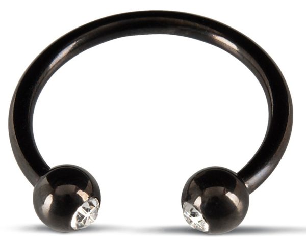 Anneau de gland avec strass 28mm Noir – Image 3