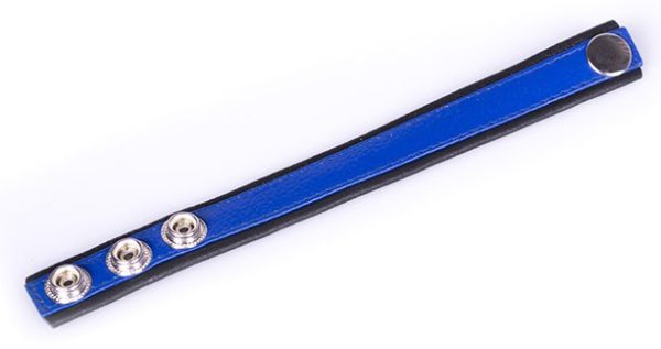 Anneau pénien en cuir Bleu et noir – Image 2