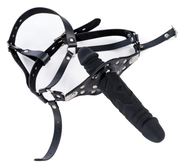 Bâillon avec gode Strap Dick 12cm – Image 3