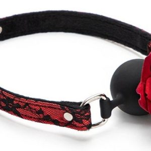 Baillon Boule avec Rose Bud Gag Rouge