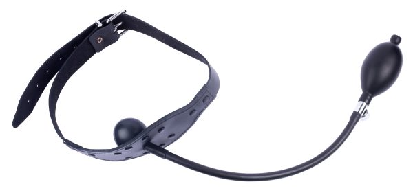 Bâillon gonflable en cuir avec Boule – Image 3