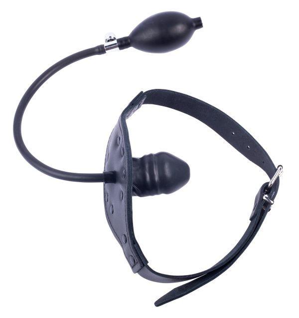 Bâillon gonflable en cuir Embout Pénis 6cm – Image 3