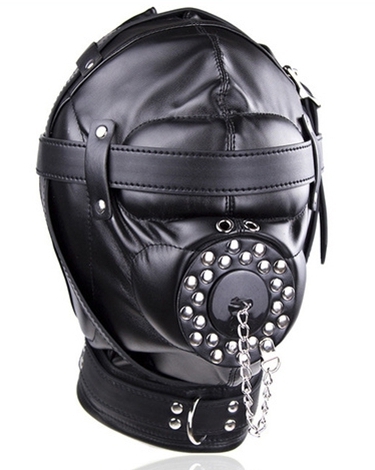 Cagoule Sensory Masked Simili noire - BDSM Univers