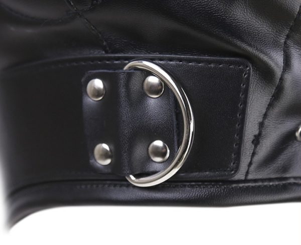 Cagoule Thicker Ear Simili noir – Image 7