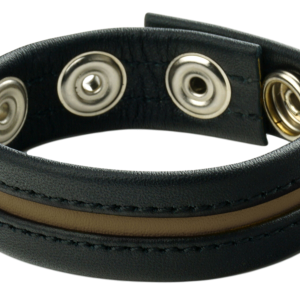 Cockring en cuir 3 pressions Noir-Army