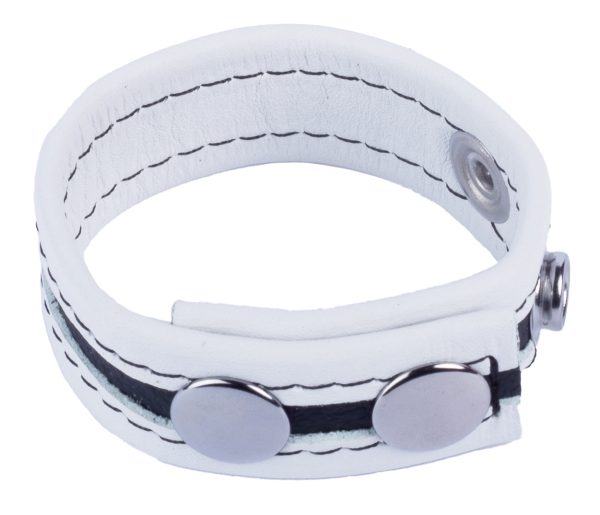 Cockring en cuir Tippy Blanc – Image 2