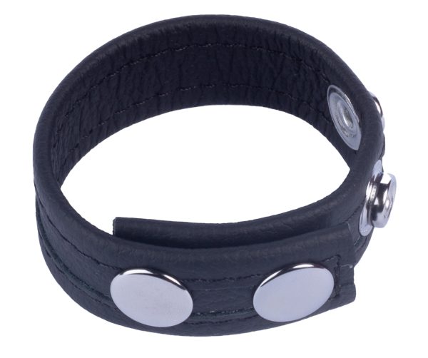 Cockring en cuir Tippy Noir – Image 2