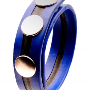 Cockring Rubber 3 snaps Bleu