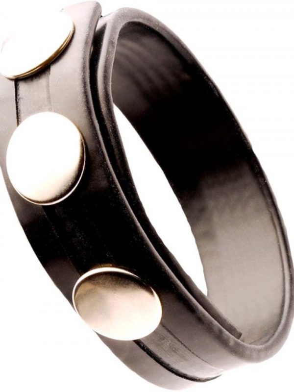 Cockring Rubber 3 snaps Noir – Image 2