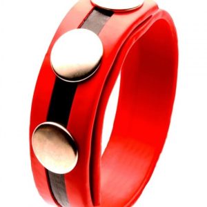 Cockring Rubber 3 snaps Rouge