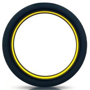 Cockring silicone Beast Ring 36mm Noir-Jaune