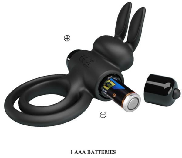Cockring vibrant Dick Rabbit Petty Love 25mm Noir – Image 5