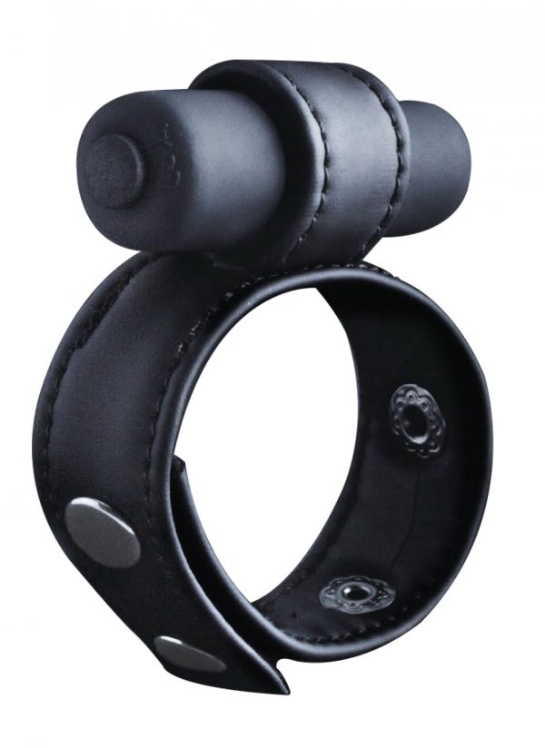 Cockring vibrant en cuir