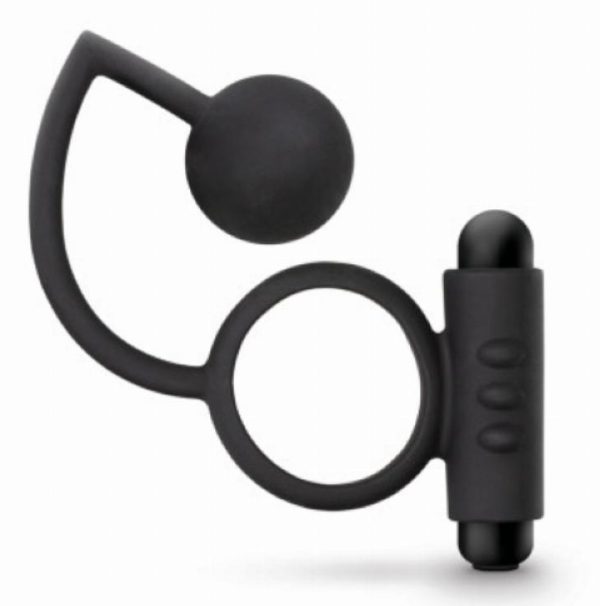 Cockring vibrant et Plug boule Anal Adventures Ball C-Ring 6.5 x 4cm
