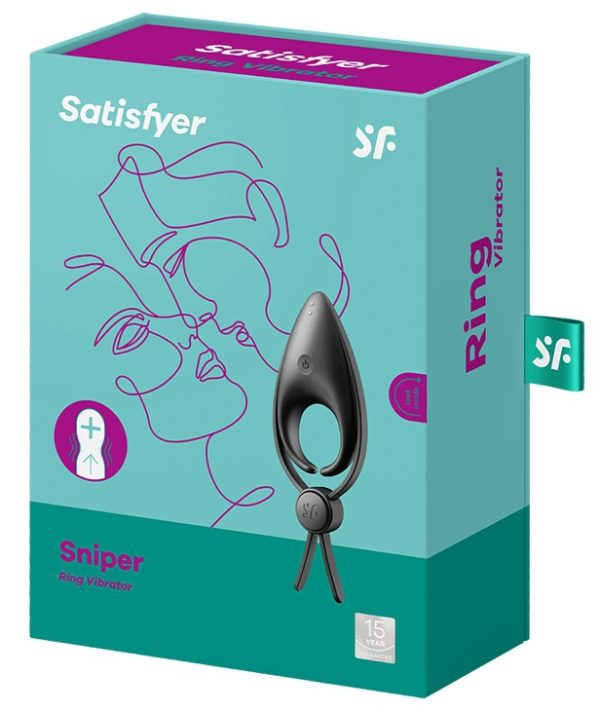 Cockring vibrant Sniper Satisfyer 28mm Noir – Image 2