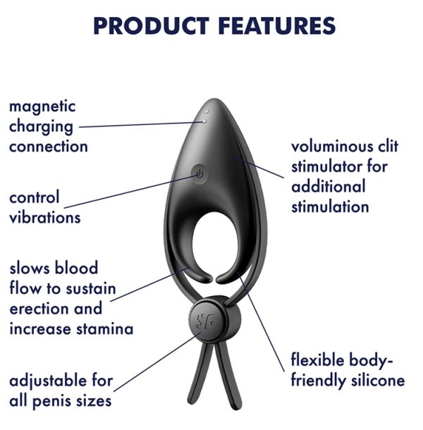 Cockring vibrant Sniper Satisfyer 28mm Noir – Image 5